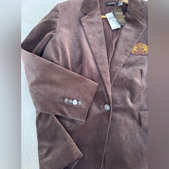 NWT Lauren Ralph Lauren Plus Size Bullion-Patch Corduroy Blazer - Picture 7 of 10